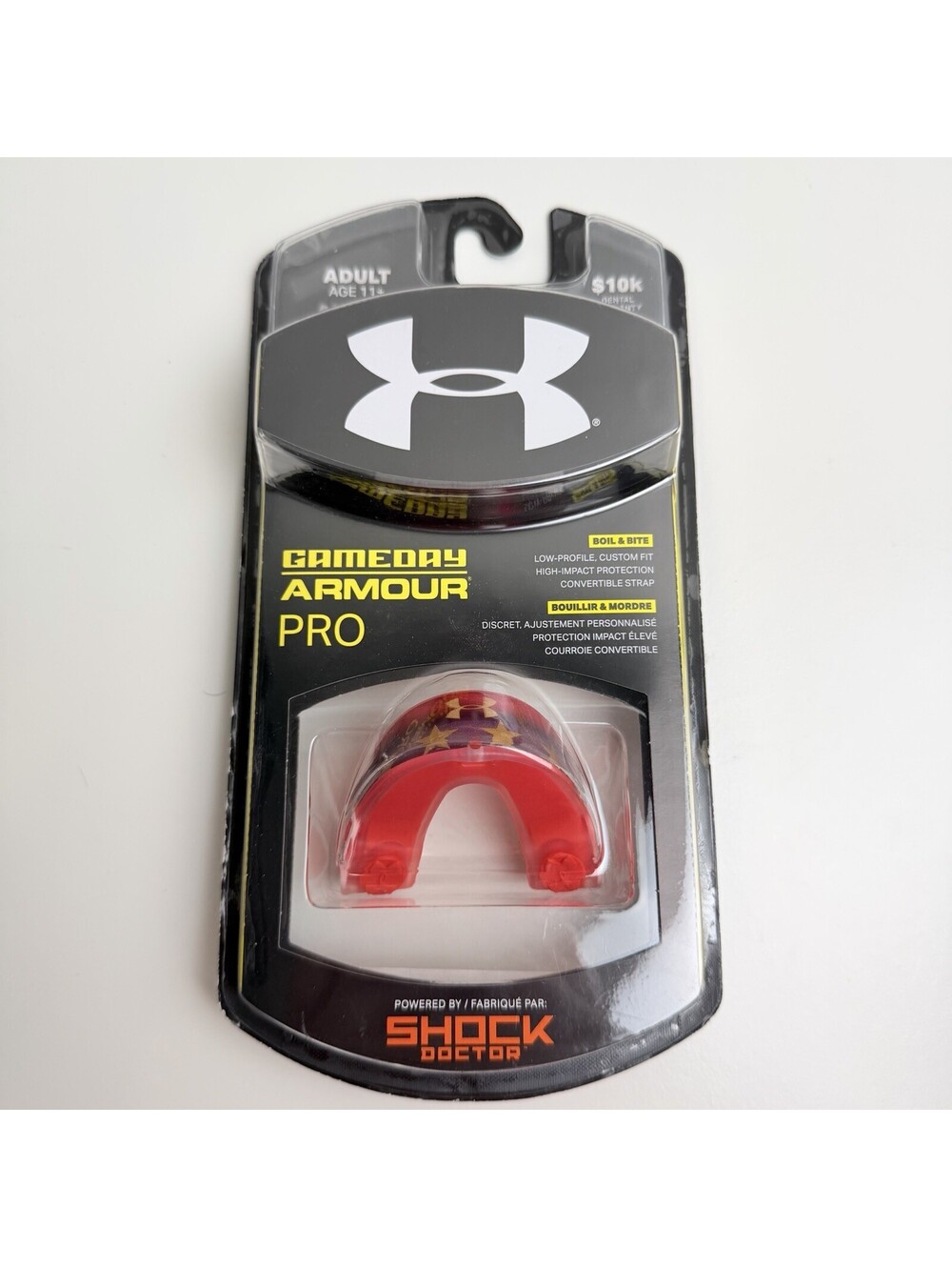 Under Armour Gameday Armour Pro Adult Boil & Bite Football Mouthguard Red New
